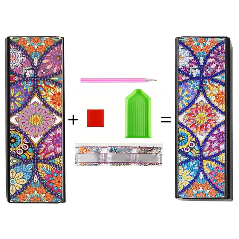 Colorful Retro Mandala Leather Glasses Storage Case Diamond Painting Kits STOBOX315