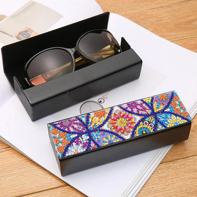 Colorful Retro Mandala Leather Glasses Storage Case Diamond Painting Kits STOBOX315