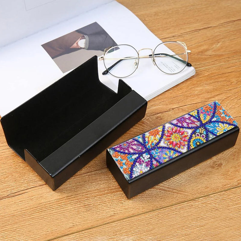 Colorful Retro Mandala Leather Glasses Storage Case Diamond Painting Kits STOBOX315