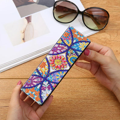 Colorful Retro Mandala Leather Glasses Storage Case Diamond Painting Kits STOBOX315