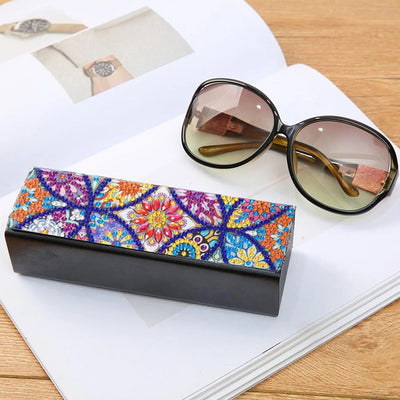 Colorful Retro Mandala Leather Glasses Storage Case Diamond Painting Kits STOBOX315