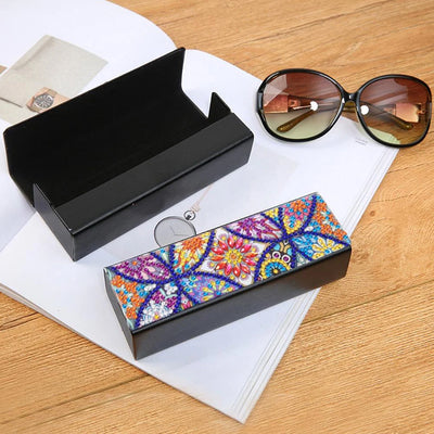 Colorful Retro Mandala Leather Glasses Storage Case Diamond Painting Kits STOBOX315