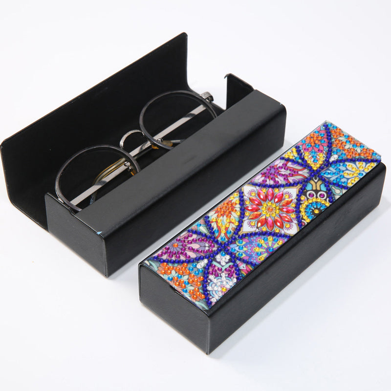 Colorful Retro Mandala Leather Glasses Storage Case Diamond Painting Kits STOBOX315