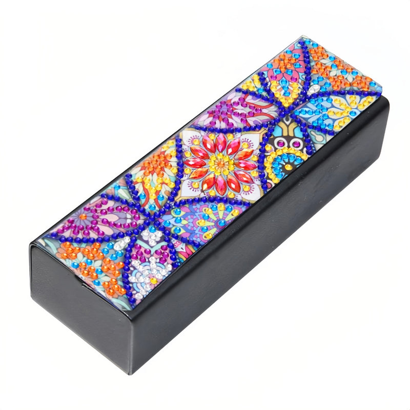 Colorful Retro Mandala Leather Glasses Storage Case Diamond Painting Kits STOBOX315