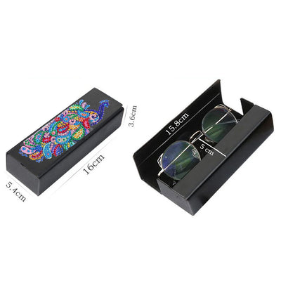 Colorful Peacock Leather Glasses Storage Case Diamond Painting Kits STOBOX317