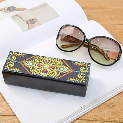 Gold Mandala Leather Glasses Storage Case Diamond Painting Kits STOBOX322