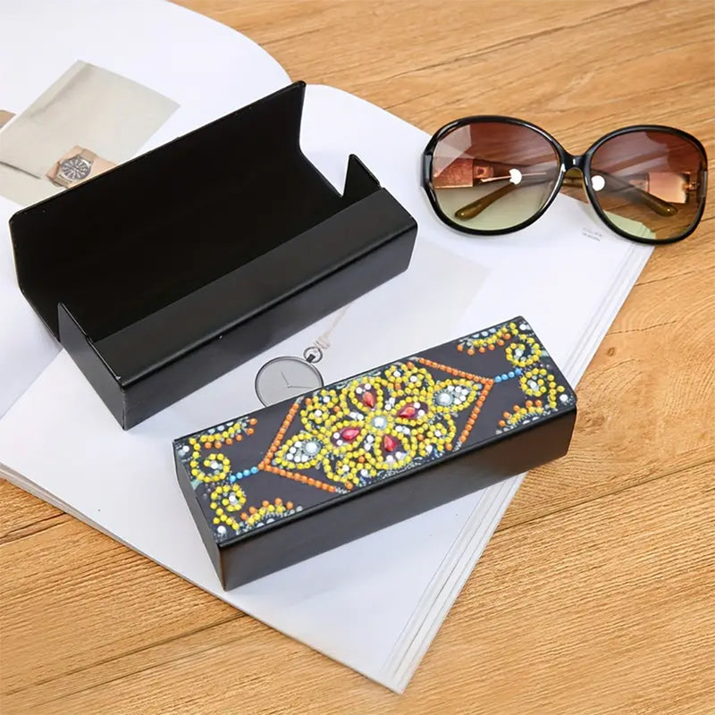 Gold Mandala Leather Glasses Storage Case Diamond Painting Kits STOBOX322