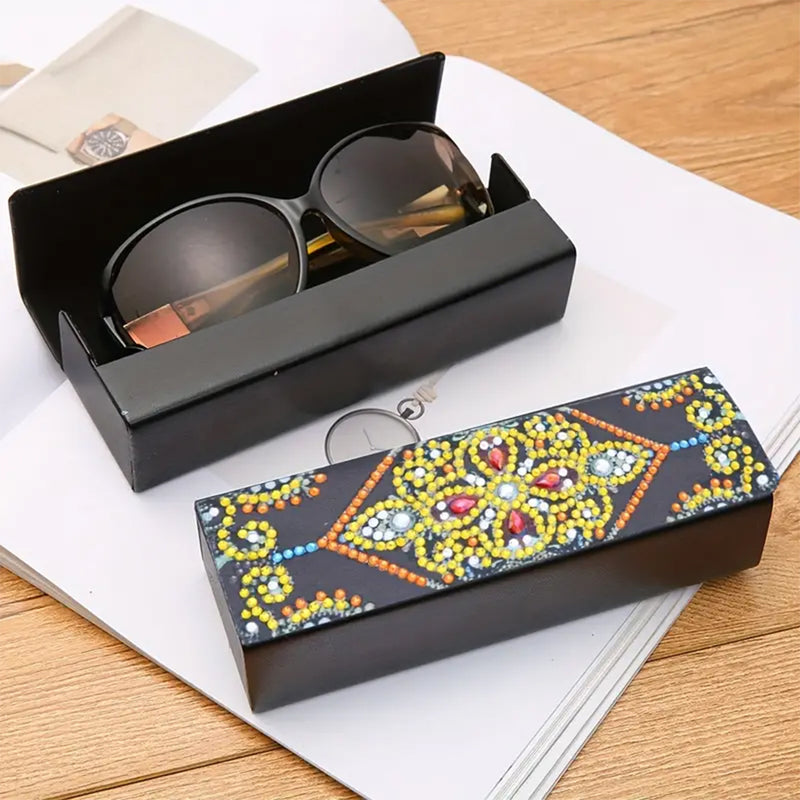 Gold Mandala Leather Glasses Storage Case Diamond Painting Kits STOBOX322