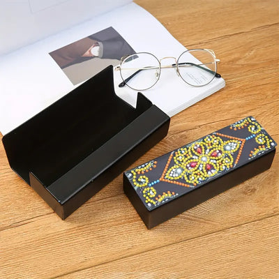 Gold Mandala Leather Glasses Storage Case Diamond Painting Kits STOBOX322