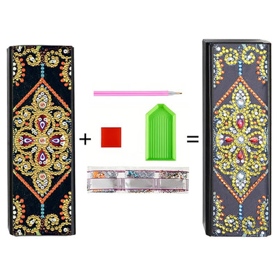 Gold Mandala Leather Glasses Storage Case Diamond Painting Kits STOBOX322