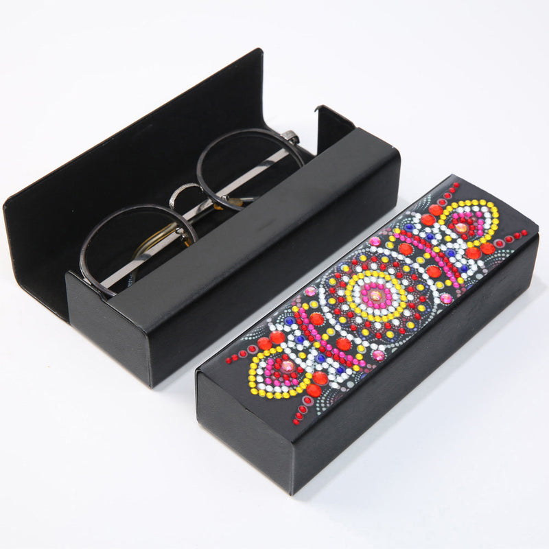 Red Mandala Leather Glasses Storage Case Diamond Painting Kits STOBOX325