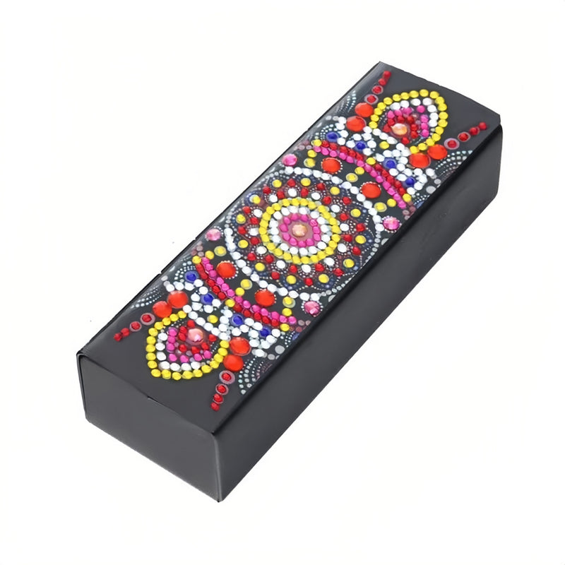 Red Mandala Leather Glasses Storage Case Diamond Painting Kits STOBOX325