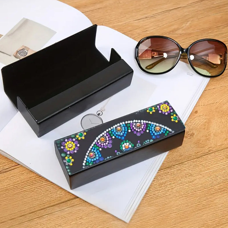 Semicircle Pattern Leather Glasses Storage Case Diamond Painting Kits STOBOX327