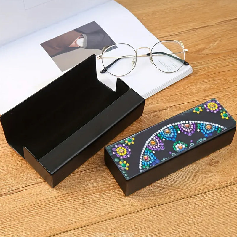 Semicircle Pattern Leather Glasses Storage Case Diamond Painting Kits STOBOX327