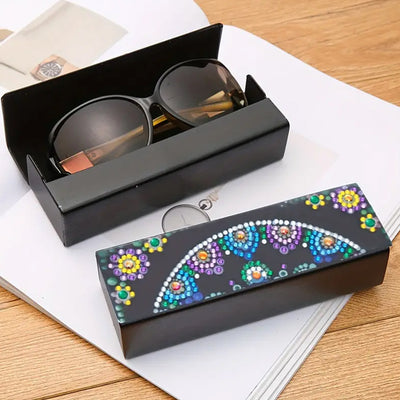 Semicircle Pattern Leather Glasses Storage Case Diamond Painting Kits STOBOX327