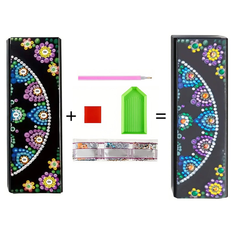 Semicircle Pattern Leather Glasses Storage Case Diamond Painting Kits STOBOX327