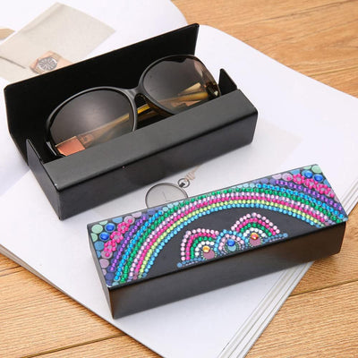 Rainbow Pattern Leather Glasses Storage Case Diamond Painting Kits STOBOX328