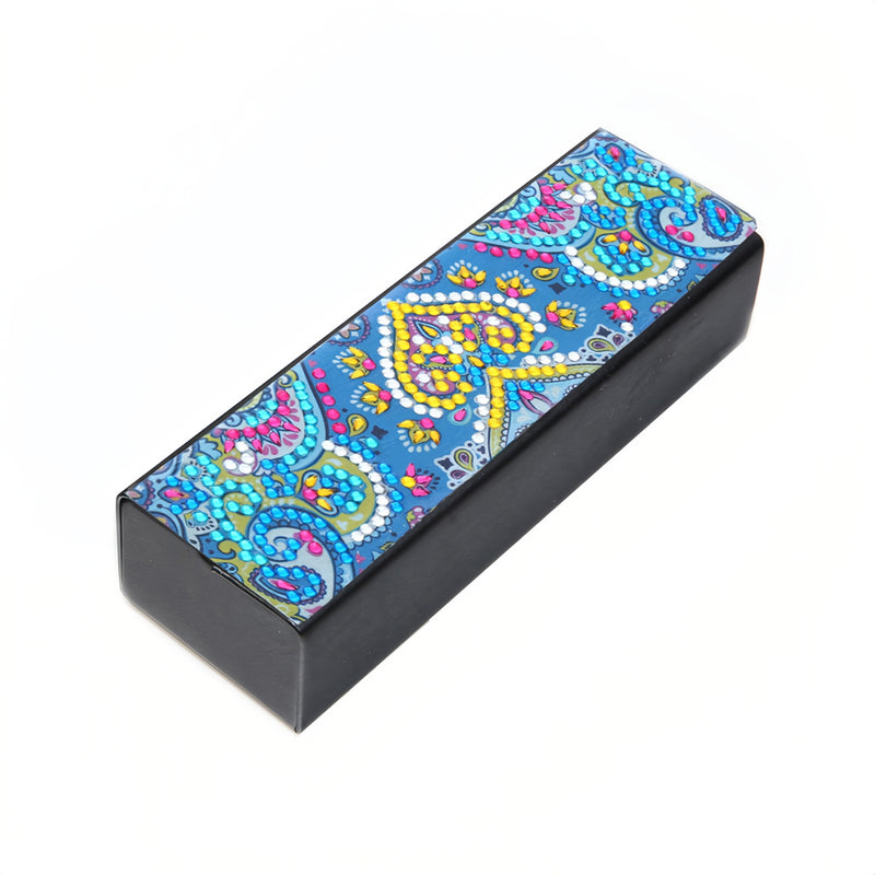 Yellow Heart Mandala Leather Glasses Storage Case Diamond Painting Kits STOBOX329