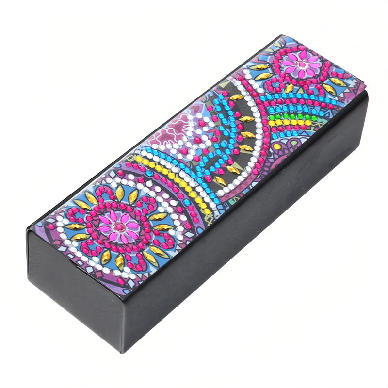 Purple Flower Mandala Leather Glasses Storage Case Diamond Painting Kits STOBOX330