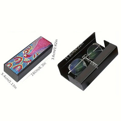 Red Peacock Leather Glasses Storage Case Diamond Painting Kits STOBOX331