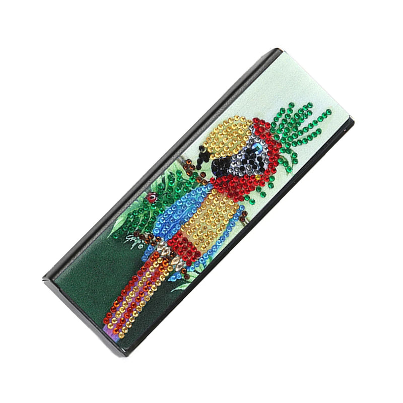 Colorful Parrot Leather Glasses Storage Case Diamond Painting Kits STOBOX338