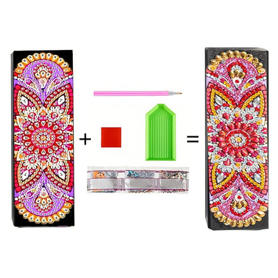 Red Mandala Leather Glasses Storage Case Diamond Painting Kits STOBOX339