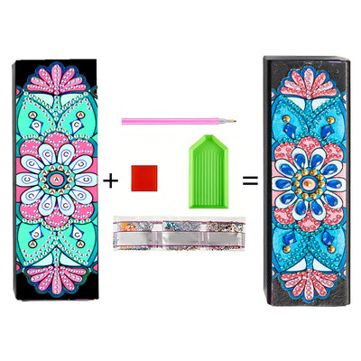 Blue and Pink Mandala Leather Glasses Storage Case Diamond Painting Kits STOBOX341