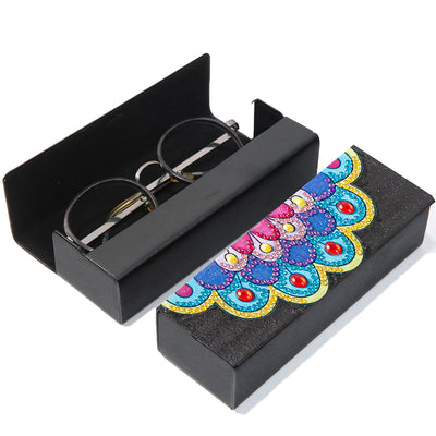 Flower Shaped Mandala Leather Glasses Storage Case Diamond Painting Kits STOBOX342