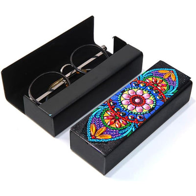 Daisy Mandala Leather Glasses Storage Case Diamond Painting Kits STOBOX344