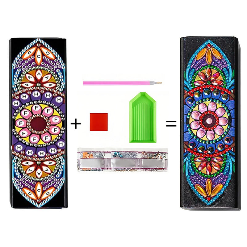 Daisy Mandala Leather Glasses Storage Case Diamond Painting Kits STOBOX344