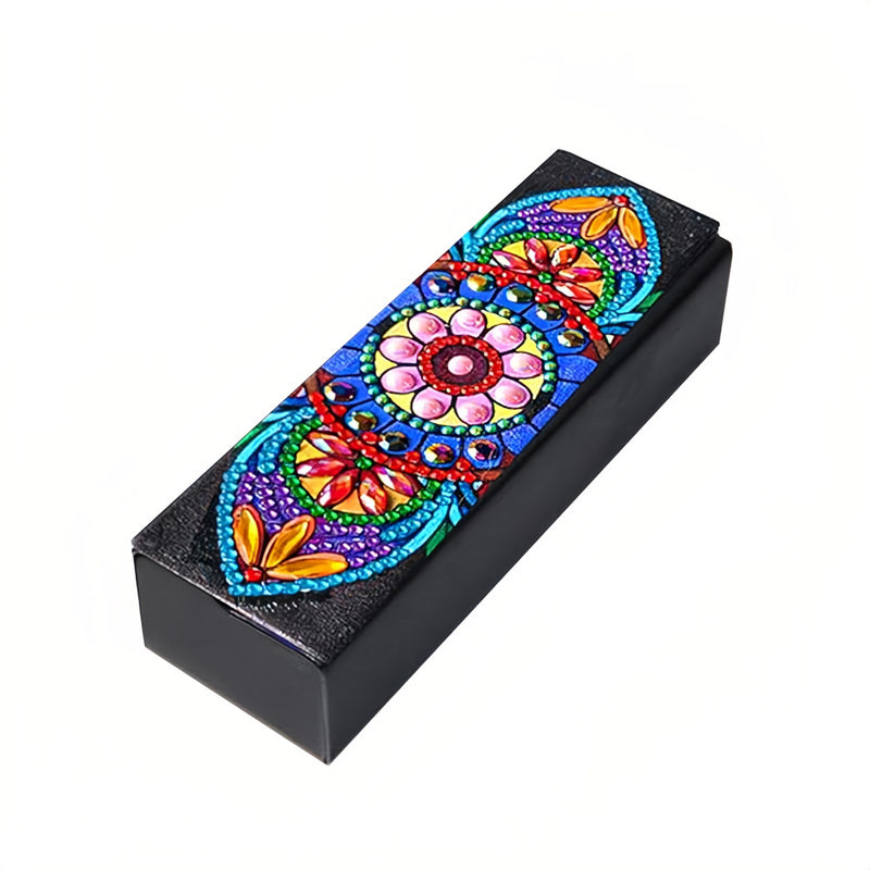 Daisy Mandala Leather Glasses Storage Case Diamond Painting Kits STOBOX344