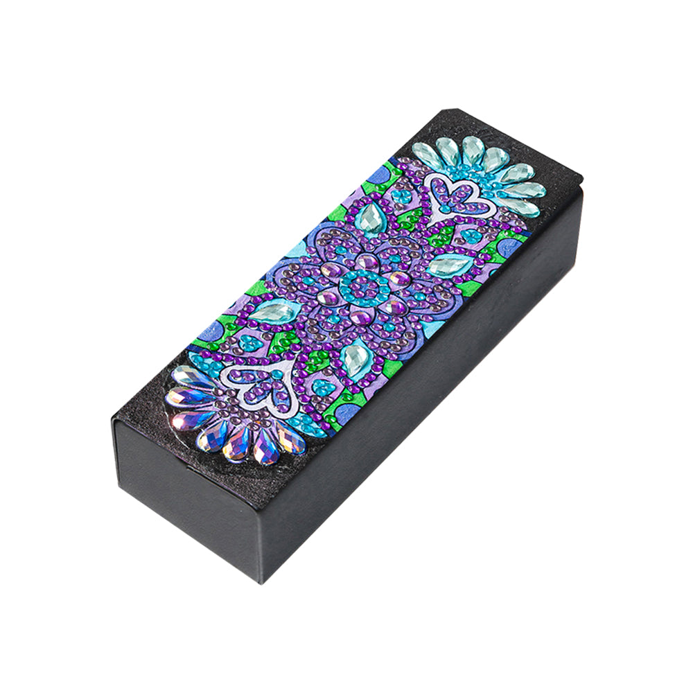 Purple Mandala Leather Glasses Storage Case Diamond Painting Kits STOBOX346
