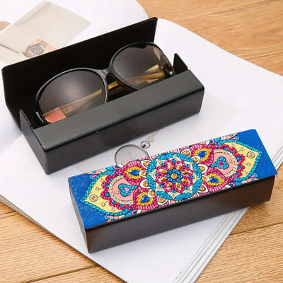 Lotus Mandala Leather Glasses Storage Case Diamond Painting Kits STOBOX347