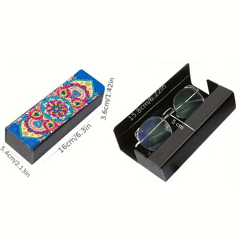 Lotus Mandala Leather Glasses Storage Case Diamond Painting Kits STOBOX347