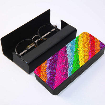 Colorful Rainbow Pattern Leather Glasses Storage Case Diamond Painting Kits STOBOX354