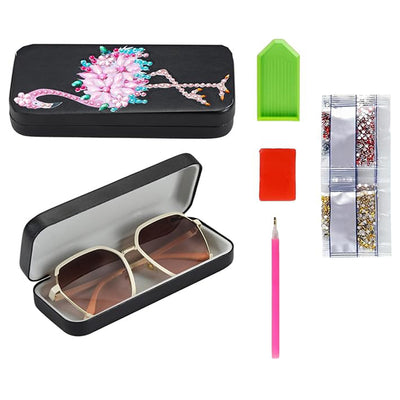 Pink Flamingo Leather Glasses Storage Case Diamond Painting Kits STOBOX355