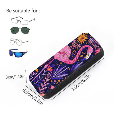 Romantic Pink Flamingo Leather Glasses Storage Case Diamond Painting Kits STOBOX357