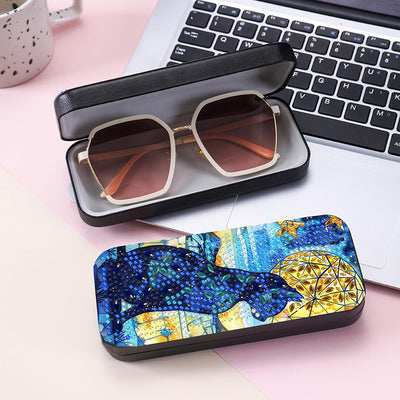 Cat and Moon Leather Glasses Storage Case Diamond Painting Kits STOBOX358