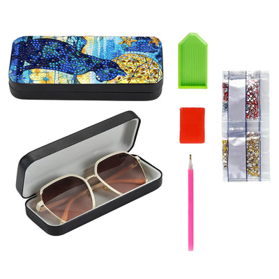 Cat and Moon Leather Glasses Storage Case Diamond Painting Kits STOBOX358