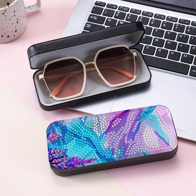 Abstract Landscape Lines Leather Glasses Storage Case Diamond Painting Kits STOBOX359