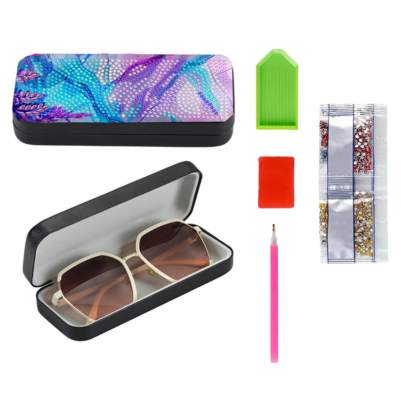 Abstract Landscape Lines Leather Glasses Storage Case Diamond Painting Kits STOBOX359