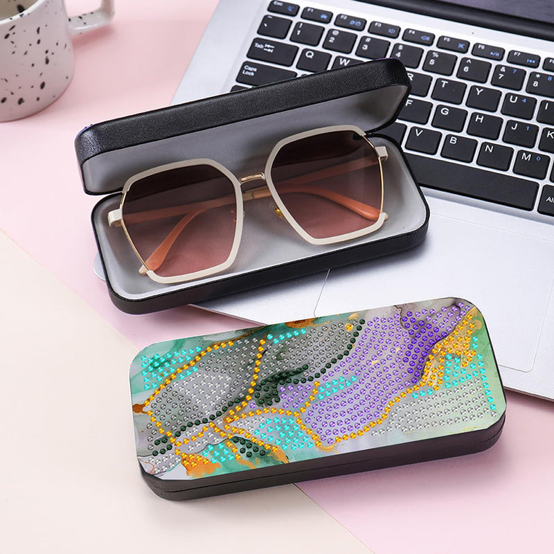 Abstract Pattern Leather Glasses Storage Case Diamond Painting Kits STOBOX362