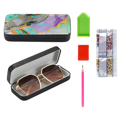 Abstract Pattern Leather Glasses Storage Case Diamond Painting Kits STOBOX362