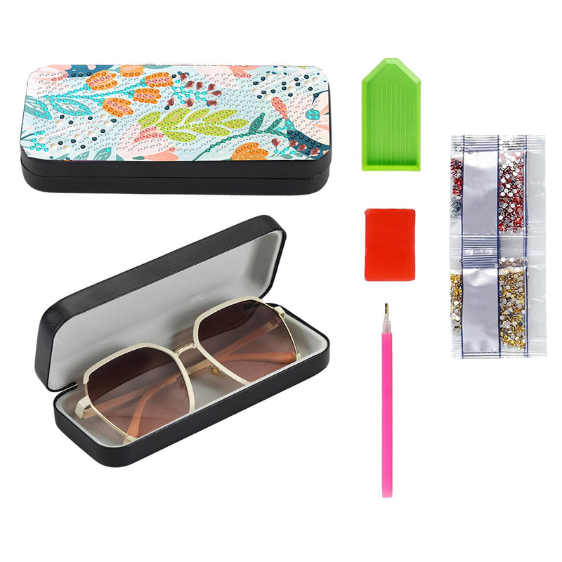 Orange Tulip Leather Glasses Storage Case Diamond Painting Kits STOBOX364