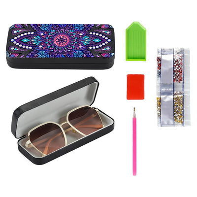 Purple Mnadala Leather Glasses Storage Case Diamond Painting Kits STOBOX367