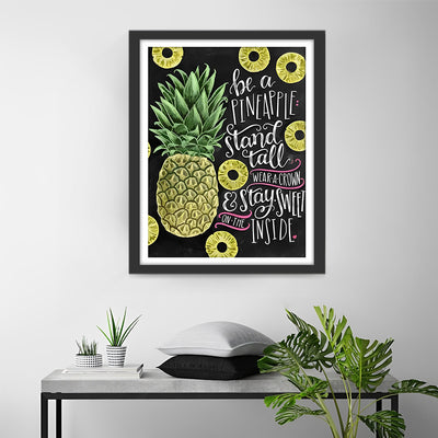 Pineapple Text Diamond Painting