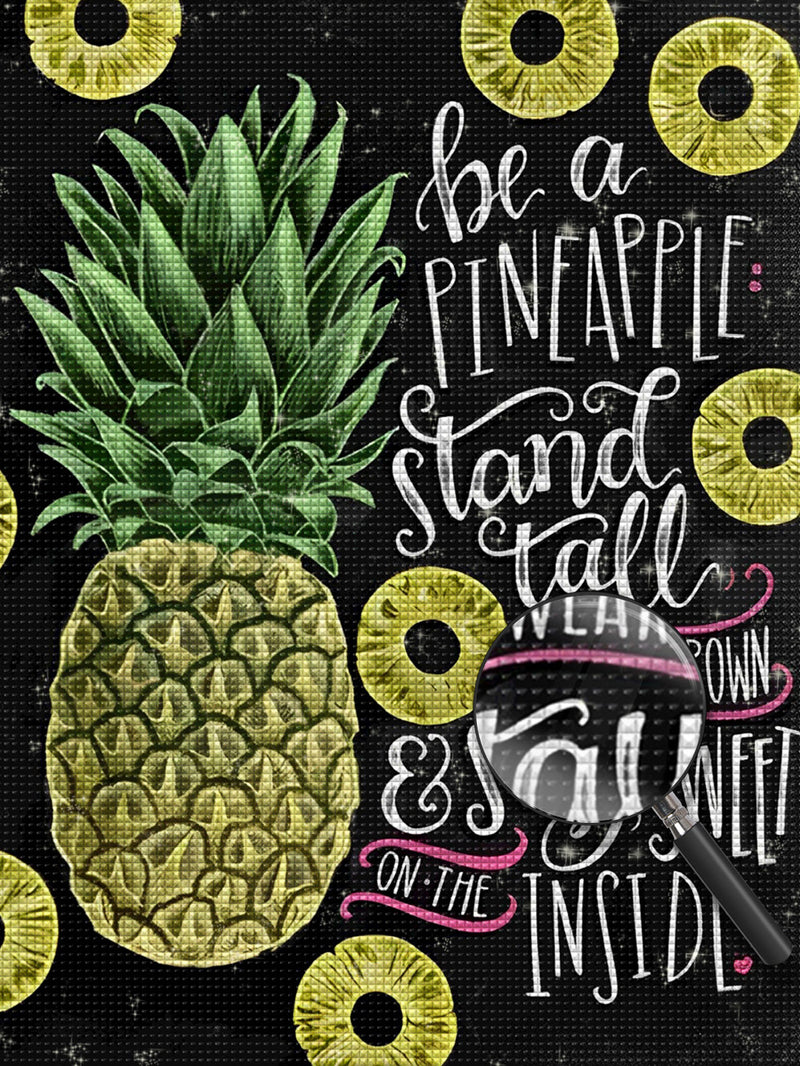 Pineapple Text Diamond Painting