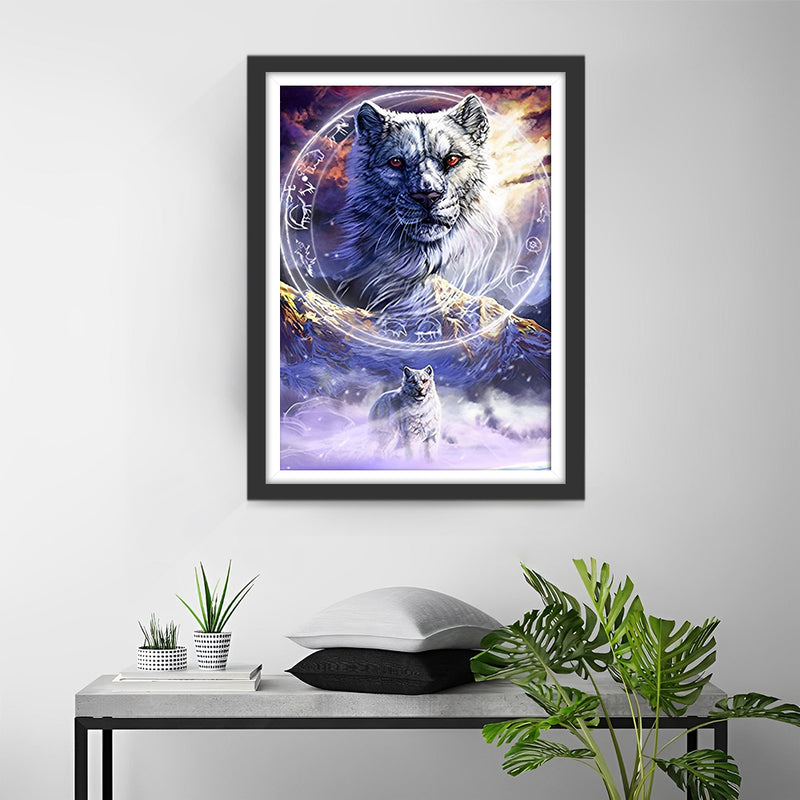 Long-haired Grey Tiger Diamond Painting