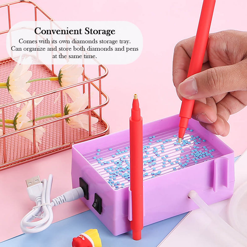 🔥NEW🔥 Diamond Painting Automatic Diamond Suction Pen with Storage Tray Kits
