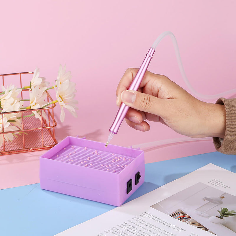 🔥NEW🔥 Diamond Painting Automatic Diamond Suction Pen with Storage Tray Kits